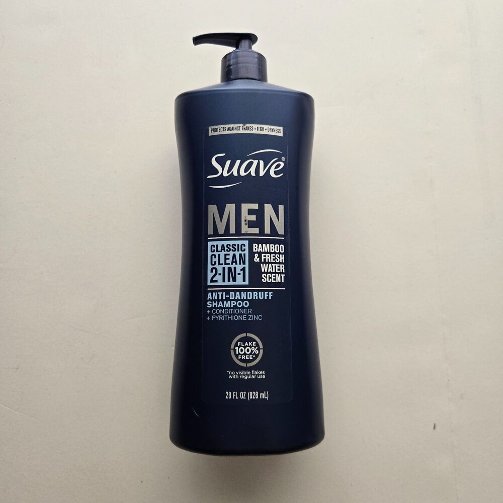 Suave Men 2-in-1 Anti Dandruff Shampoo 28 Fl Oz Bamboo Fresh Water Scalp Care